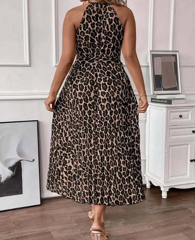 LEA CHIC – ABITO LUNGO LEOPARDATO